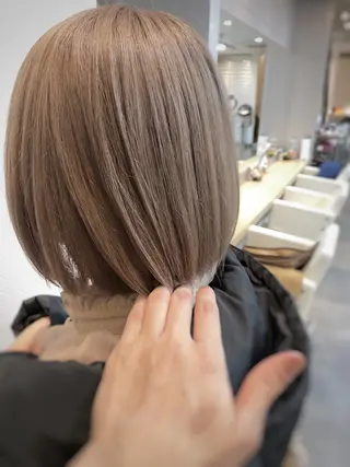 ミディアム 髪質改善縮毛矯正/ ブリーチ/中尾のヘアスタイル