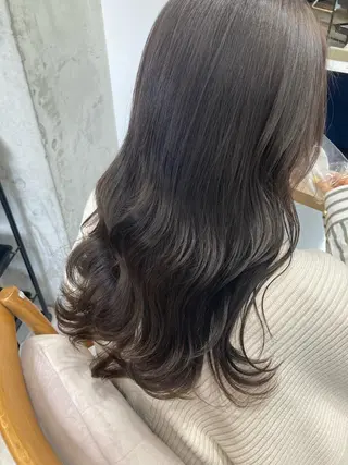 セミロング ✨色持ちの良い艶 カラー✨蟹江真世のヘアスタイル