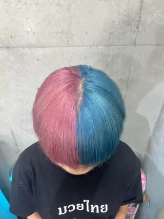 ショート カラー 個性派ウルフ/メンズ /ブリーチ/パーマのヘアスタイル