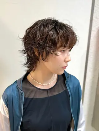 ショート パーマ ハッシュ・ウルフ🐺 小顔レイヤー松山直史のヘアスタイル