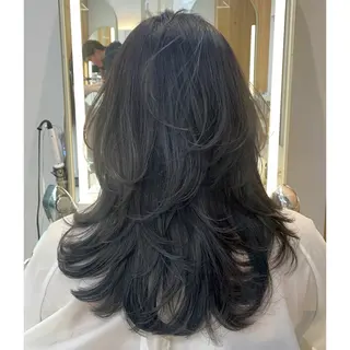 ロング カラー momo もものヘアスタイル