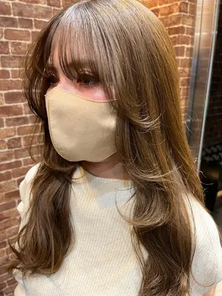 ミディアム カラー パーマ ヘアアレンジ メンズ キッズ ネイル マツエク・マツパ アイブロウ 久木原 ゆりのヘアスタイル