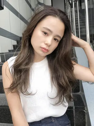 ロング カラー パーマ ヘアアレンジ ITbyALBUM 中野店のヘアスタイル