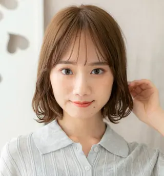 ミディアム パーマ 艶髪カラー🤍ྀི 強矢 美紗希🩷ྀིのヘアスタイル