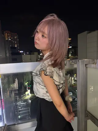 ミディアム カラー ハイトーン/名古屋 Hinakiのヘアスタイル