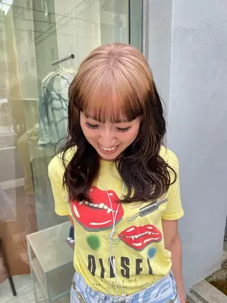 ミディアム カラー mana/ハイトーン /ヘアセット🎀のヘアスタイル