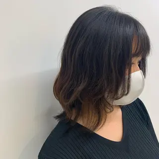 セミロング カラー NANAMI🩵 大人可愛い韓国ヘアのヘアスタイル