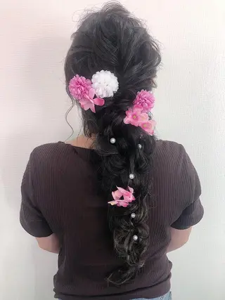 ヘアアレンジ ‎✴︎˚｡Chamo 𝐄𝐑𝐈𝐍𝐀のマツエク・マツパデザイン