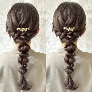 ロング ヘアアレンジ ヘアメ🎀ハイトーン 🩵エクステ🪄しほのヘアスタイル