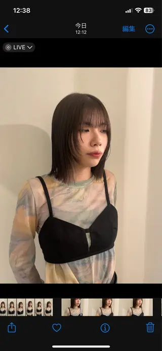 ミディアム カラー 渋谷 留菜のヘアスタイル