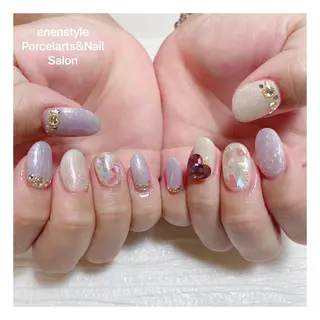 ミディアム ネイル 🐾enen style 🐾のネイルデザイン