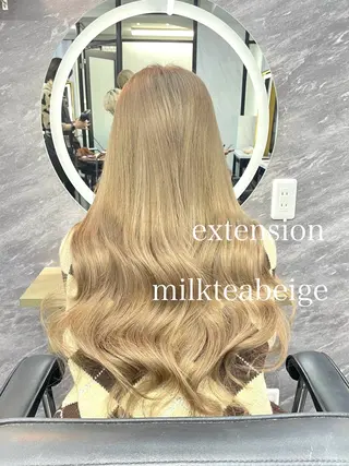 ロング カラー エクステ🩵ブリーチ 韓国ヘア🩵KAEのヘアスタイル