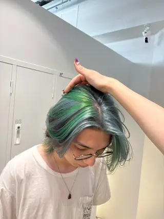 カラー メンズ ブリーチなし♡/ 垢抜けカラー♡/のあのヘアスタイル