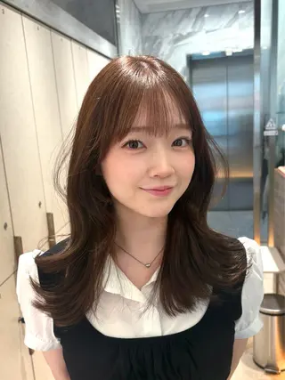 ロング カラー 柔らかい縮毛矯正 Yu🫧銀座🩶のヘアスタイル