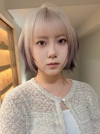ショート カラー 失敗しないハイトーン ✨ミルクティー/ミワのヘアスタイル