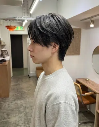 ショート パーマ まさとレイヤーカット 透け感カラー/心斎橋のヘアスタイル