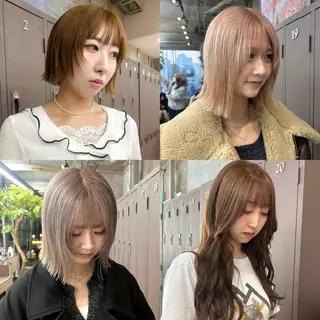 セミロング カラー 伊藤ほのか/柔らかパ ーマ/ダブルカラーのヘアスタイル