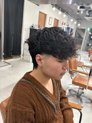 パーマ メンズ 海外風パーマ カラー特化園田　楓莉のヘアスタイル