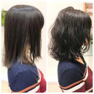 ミディアム パーマ ディレクター ノナカのヘアスタイル
