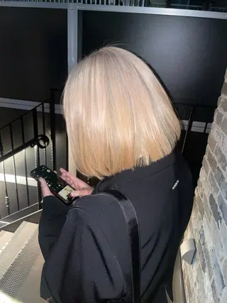 ミディアム カラー 田中 陽菜乃のヘアスタイル