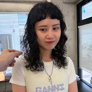 ミディアム パーマ おしゃれなボブ/ パーマお任せくださいのヘアスタイル