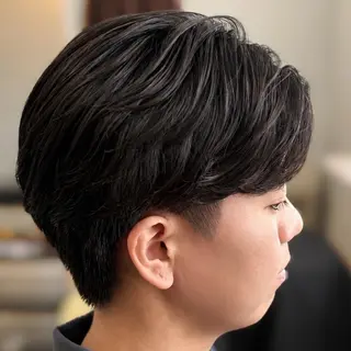 パーマ メンズ シースルーマッシュ 🍒毛流れ🖤アヤネのヘアスタイル