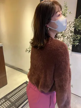 ミディアム カラー パーマ 似合わせ美髪ヘア✨ 天王寺.阿倍野🌈のヘアスタイル