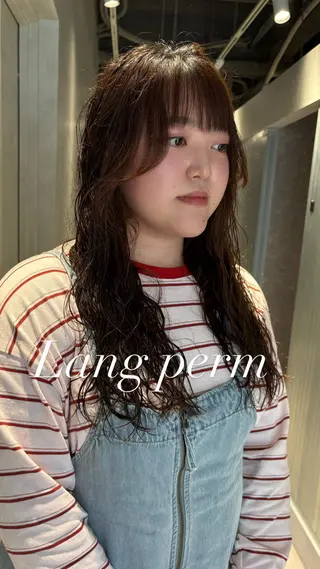 ロング パーマ 芝田 怜也のヘアスタイル