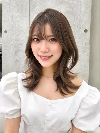セミロング 大宮🤍縮毛矯正 レイヤー🪽なるのヘアスタイル