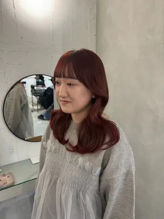 セミロング 新宿/顔周りカット +レイヤー=しずく♩のヘアスタイル