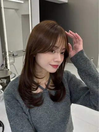 ミディアム 似合わせno.1💎 韓国ヘア特化まなかのヘアスタイル