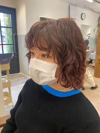 パーマ 透明感カラー レイヤー/むつきのヘアスタイル