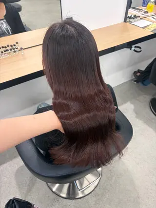 ロング カラー 💗愛され暖色💗 ピンク/レッド💗のヘアスタイル