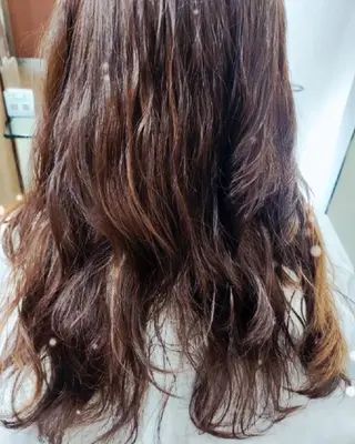 ロング パーマ 三河島駅 韓国美容室のヘアスタイル