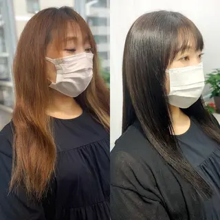 セミロング カラー パーマ ヘアアレンジ メンズ キッズ ネイル マツエク・マツパ アイブロウ 似合せレイヤー/ 柔らか透明感カラーのヘアスタイル