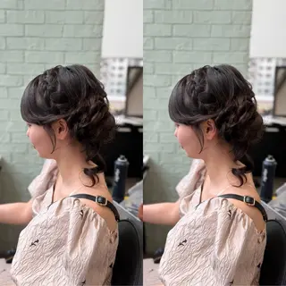 セミロング ヘアアレンジ 梅田茶屋町ヘアセット 🎀RIONA🎀のヘアスタイル