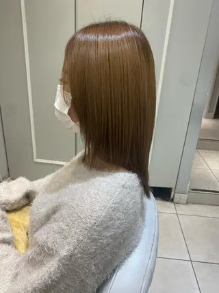 セミロング 美髪矯正透明感カラー 江川 和輝のヘアスタイル