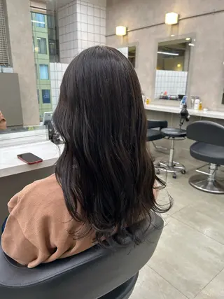 ロング カラー パーマ ヘアアレンジ メンズ キッズ 🦋縮毛/韓国レイヤ ー/透明感カラー🦋のヘアスタイル
