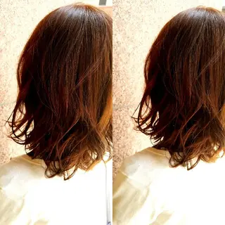 ミディアム カラー 美谷添(ミヤゾエ) まどか大人ヘアサロンのヘアスタイル
