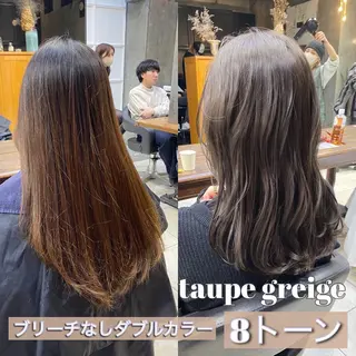 セミロング カラー 透明感カラー🌿 グレージュ🐺陽介のヘアスタイル