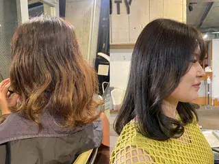 ミディアム ブリーチカラー/ブロ ンドレイヤーカットのヘアスタイル