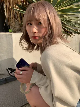 ショート カラー ヘアアレンジ ブリーチ矯正髪質改善 ✨オオエタクミのヘアスタイル