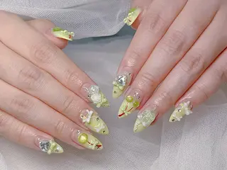 ロング カラー 波 なみのネイルデザイン