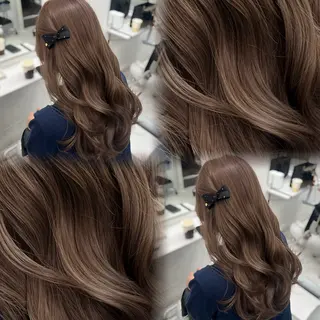 ロング カラー クルミ🤍推し活 🎀ピンクカラーのヘアスタイル
