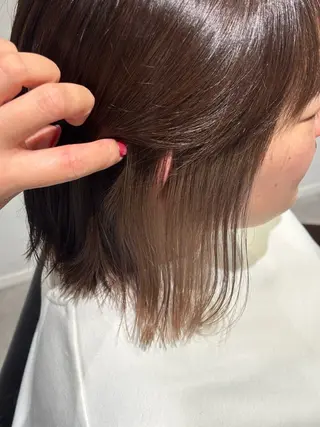 ミディアム YURINO /ボブ ベージュ/ハイトーンのヘアスタイル