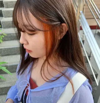 ロング カラー クロギ リョウのヘアスタイル