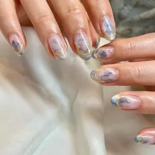 セミロング カラー パーマ ヘアアレンジ メンズ キッズ ネイル マツエク・マツパ アイブロウ el. by Aoのネイルデザイン