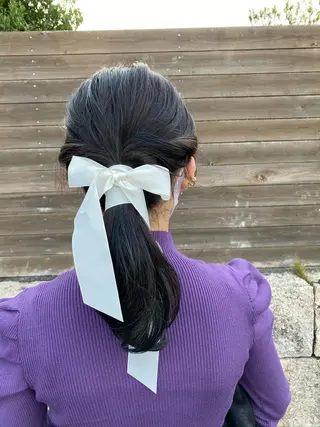 セミロング カラー ヘアアレンジ 、 、のヘアスタイル