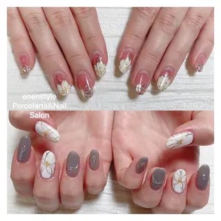 ミディアム ネイル 🐾enen style 🐾のネイルデザイン