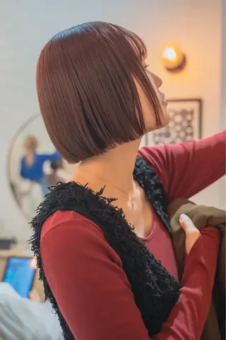 ショート カラー 〈ボブ〉縮毛矯正 船橋駅5分/鈴木杏美のヘアスタイル
